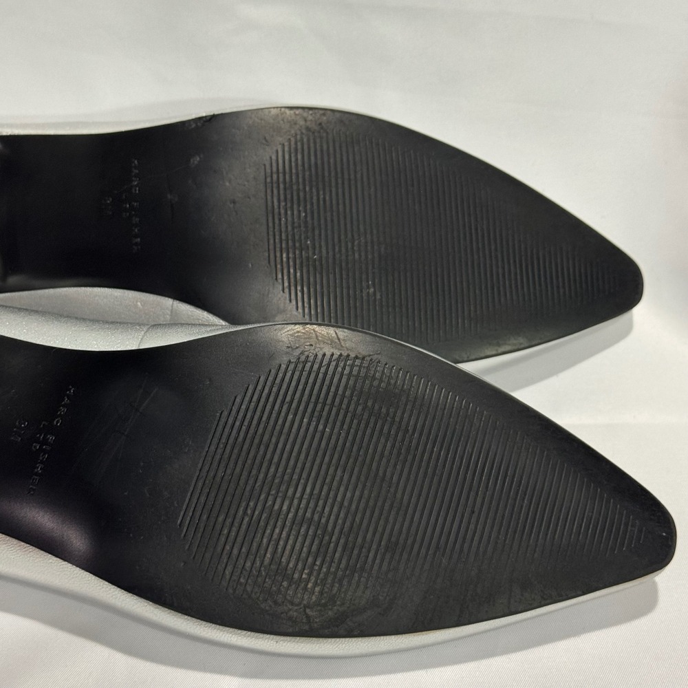Marc Fisher LTD Gunner Flats Metallic Silver Leather Pointed Toe Slip On Size 8 - Picture 11 of 13